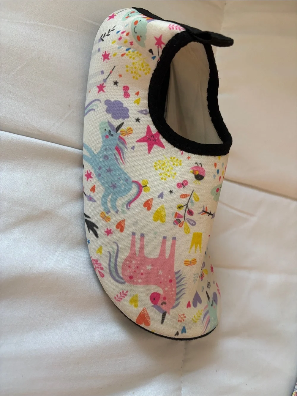 Kids Unicorn & Rainbow Water Shoes - White with Pastel Accents